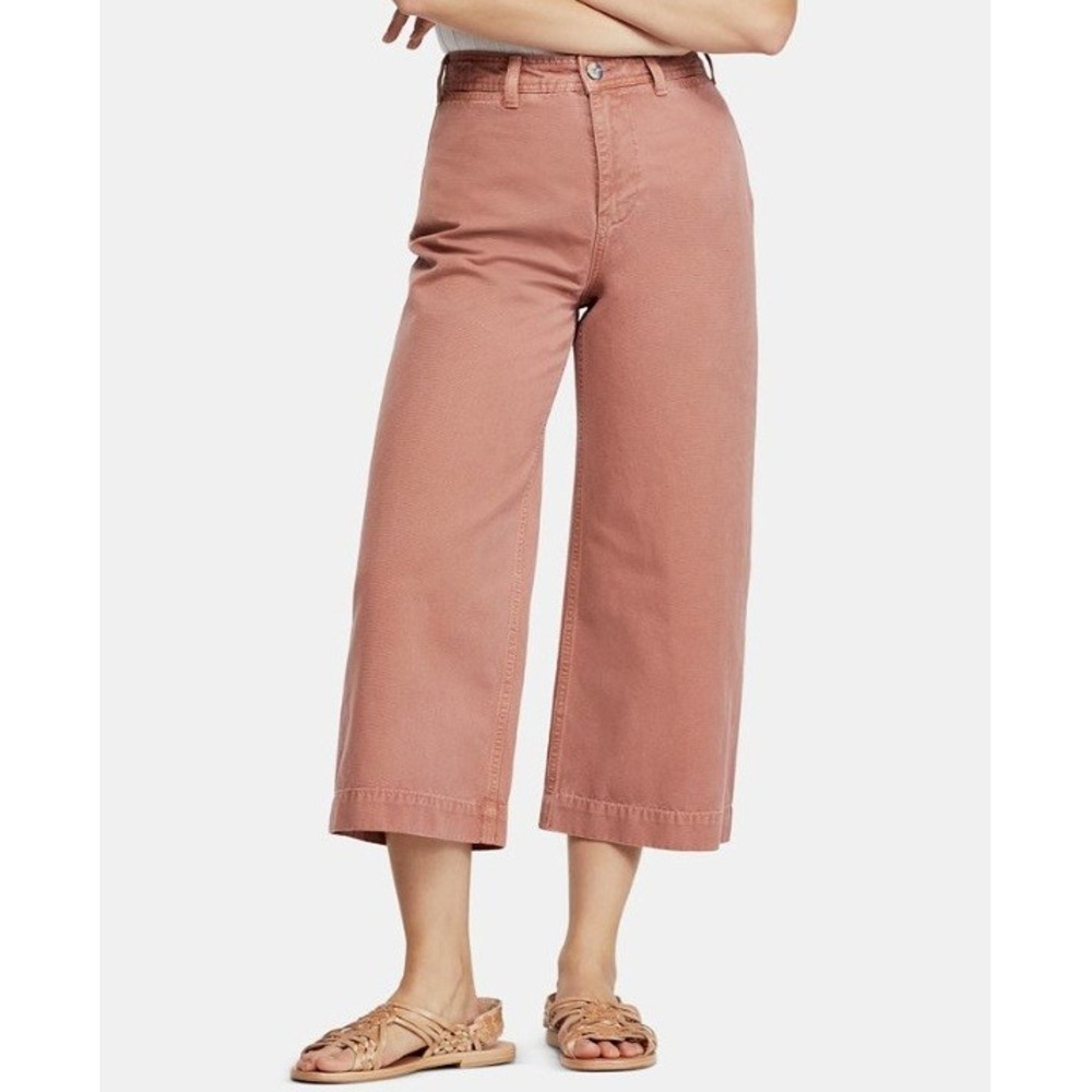Free People We the Free Patti Cotton Cropped Pants Rose Size 28